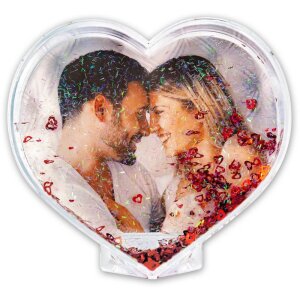 ZEP Foto Glitter-Herz 8x10 cm, weiß, 8x10 cm