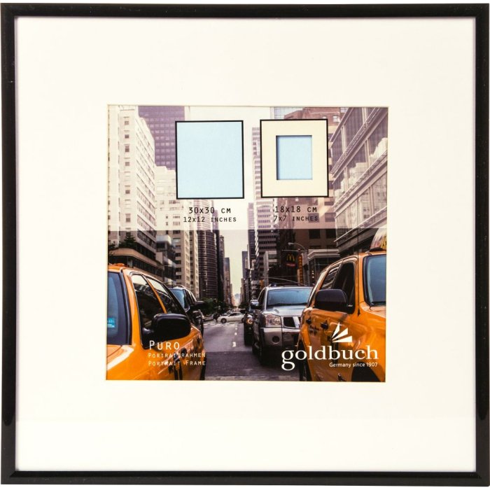 Goldbuch Kunststoffrahmen Puro 30x30 cm Schwarz mit Passepartout