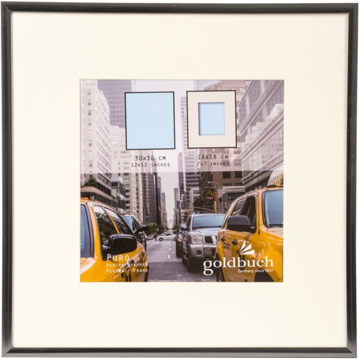 Goldbuch Kunststoffrahmen Puro grau 30x30 cm mit Passepartout 18x18 cm