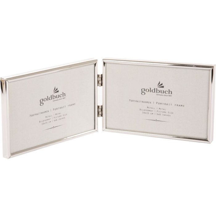 Goldbuch Doppelrahmen Fine 2 Fotos 10x15 cm Silber glänzend Samtrückwand