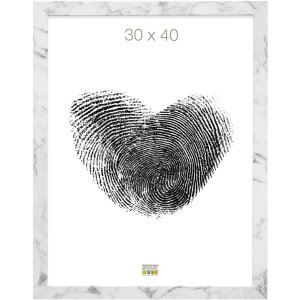 Deknudt S45SR1 Moderner Bilderrahmen in Marmoroptik, weiß-grau, 20x30 cm