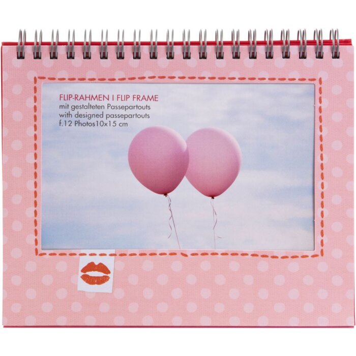 Goldbuch Tischaufsteller Kiss 12 Fotos 10x15 cm rosa 18x16 cm