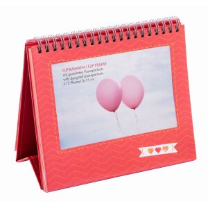Goldbuch Tischaufsteller Kiss 12 Fotos 10x15 cm rosa 18x16 cm