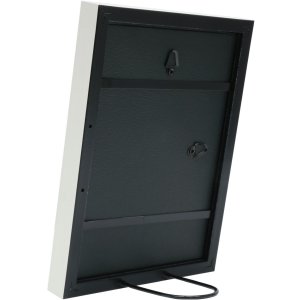 Deknudt S46CH7 Bilderrahmen grau-blau weißer Rand Kunststoff Klarglas MDF 30x30