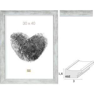 Deknudt S46EE1 Holzrahmen Weiß Silberkante 10x15...