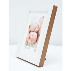 Deknudt S46JH1 Holzrahmen weiß mit holzfarbiger Rand