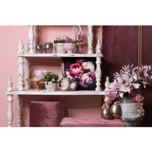 Горшок для цветов Clayre & Eef 6TE0278M 17x17x15 см белый терракотовый Розы круглый