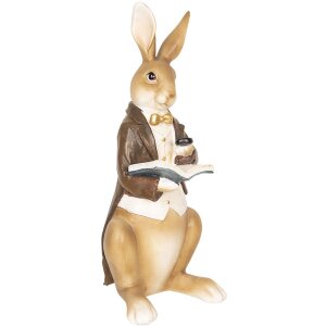 Украшение кролик читающий 15x13x40 см - 6PR2600