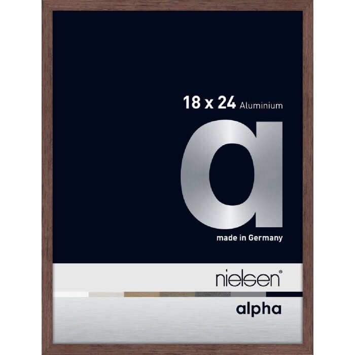 Алюминиевая фоторамка Nielsen Альфа 18x24 см венге светлый