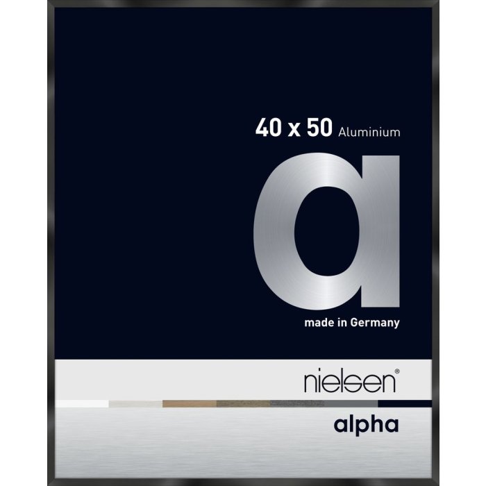 Алюминиевая фоторамка Nielsen Альфа 40x50 см анодированная черная глянцевая