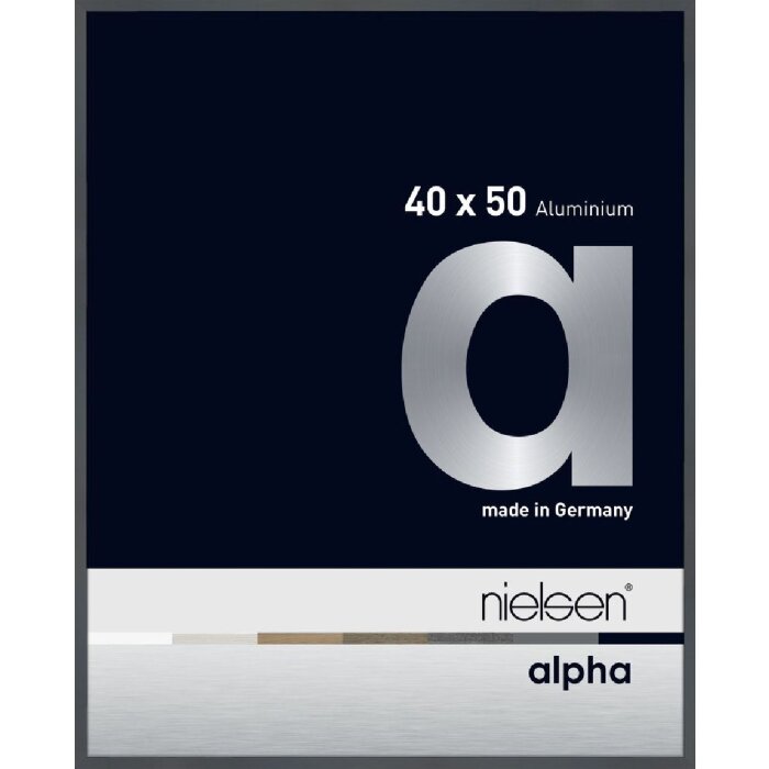 Алюминиевая фоторамка Nielsen Альфа 40x50 см темно-серая глянцевая