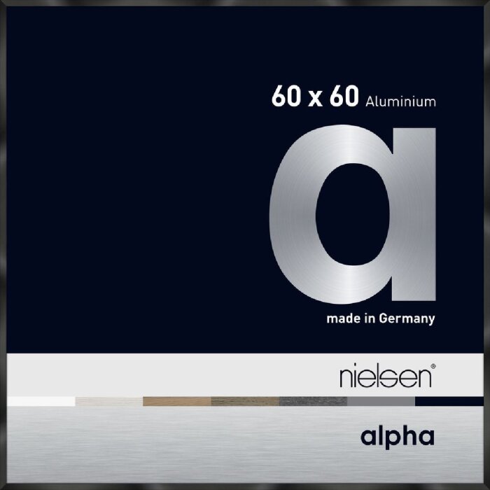 Алюминиевая фоторамка Nielsen Альфа 60x60 см анодированная черная глянцевая