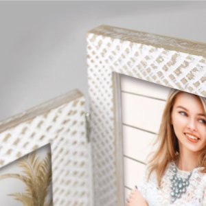 ZEP Holz-Doppelrahmen Jules 2 Fotos 10x15 cm, Größe 33x19 cm, Farbe natur