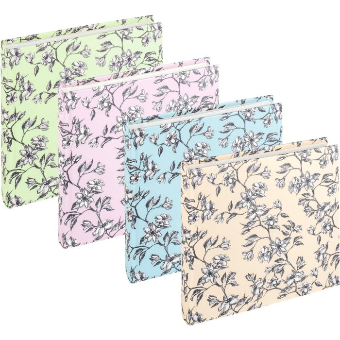 Walther Fotoalbum Bloomy 18x18 cm 30 weiße Seiten sortierte Farben