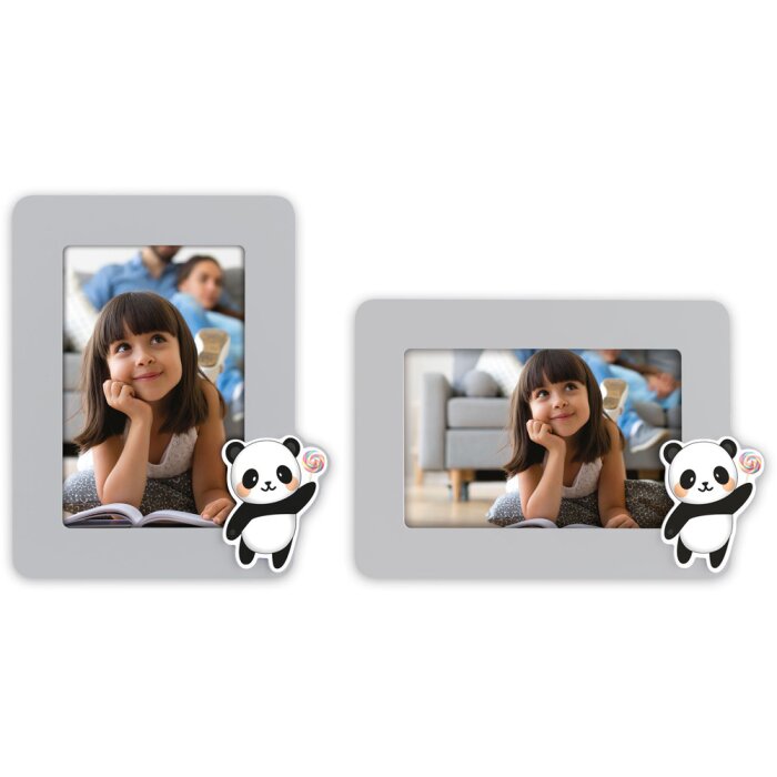 ZEP Arthur Babyrahmen 10x15 cm Panda Bär Holz-Fotorahmen zum Stellen und Hängen