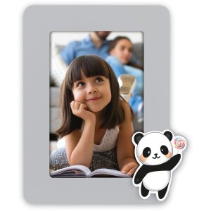 ZEP Arthur Babyrahmen 10x15 cm Panda Bär Holz-Fotorahmen zum Stellen und Hängen