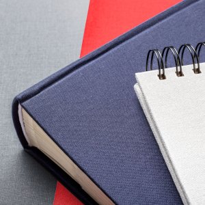 Walther Spiralalbum Cloth blau 23x17 cm, 40 weiße Seiten, Leineneinband