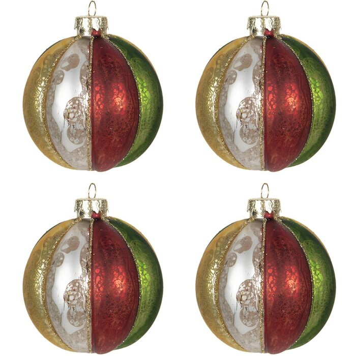 Елочные игрушки Ø 8 см (набор из 4) Clayre & Eef 6GL2736