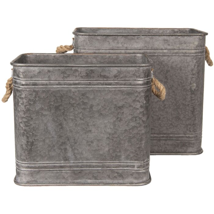 Украшение железное ведро (2 шт.) 44x26x39 - 38x22x33 см Clayre & Eef 6Y3737
