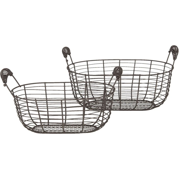 Корзины (2 шт.) 35x19x16 - 30x15x14 см Clayre & Eef 6Y3770