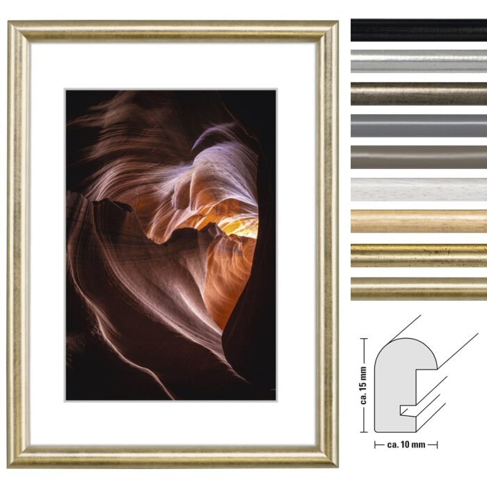 Hama Holzrahmen Phoenix Halbrundprofil Leistenbreite 1 cm bis Format 30x45 cm