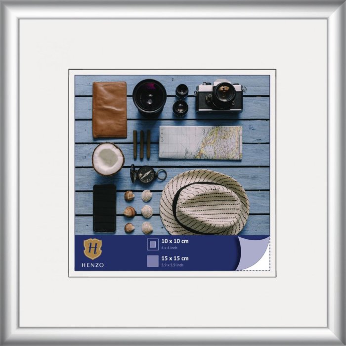 Henzo Kunststoffrahmen Napoli 15x15 cm silber schmales Profil Normalglas