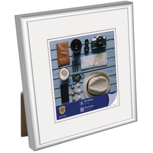 Henzo Kunststoffrahmen Napoli 15x15 cm silber schmales Profil Normalglas