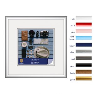 Henzo Kunststoffrahmen Napoli 15x15 cm silber schmales Profil Normalglas