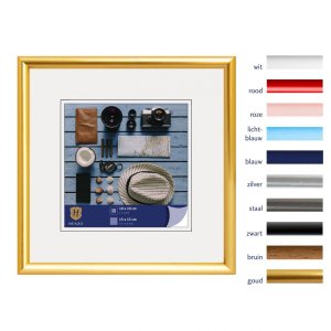 Henzo Kunststoffrahmen Napoli Gold 15x15 cm zum Hängen und Aufstellen