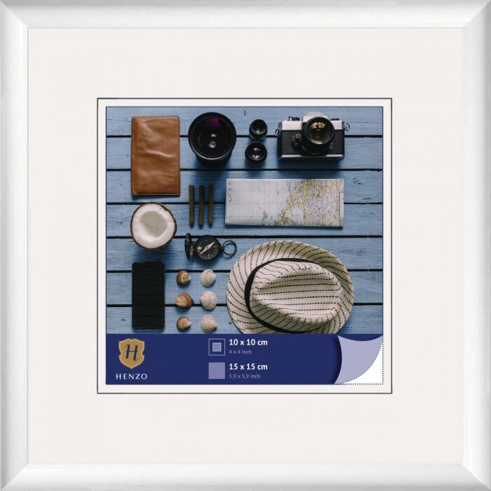 Henzo Kunststoffrahmen Napoli 15x15 cm Weiß Normalglas schmal modernes Design