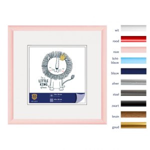 Henzo Napoli Kunststoffrahmen 40x40 cm rosa schmaler Bilderrahmen mit Glas