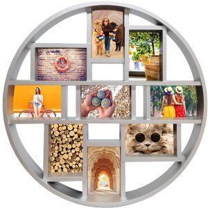 Фотогалерея Henzo Дискус 9 фото 10x15 см серебро (56x56 см)