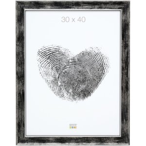 Deknudt Holzrahmen S46E Silberkante 20x20 cm schwarz mit Antireflexglas