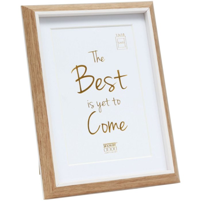 Deknudt Kunststoffrahmen S46WG natur Kante weiß 18x24 cm