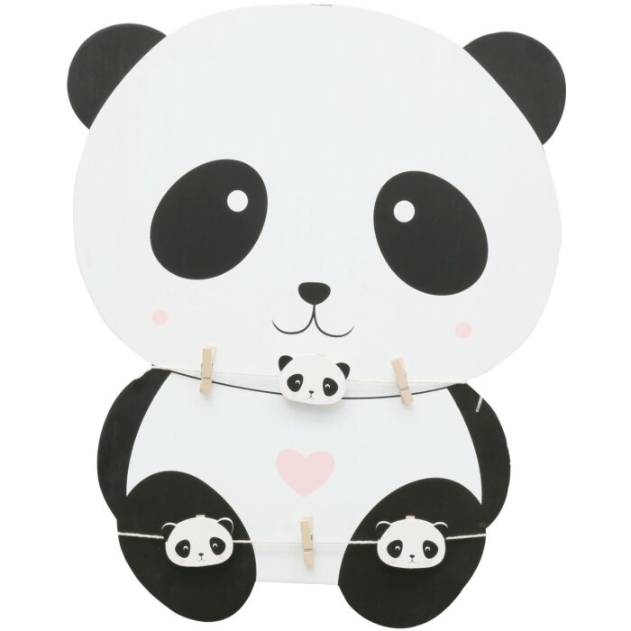 Деревянная стенка в форме панды с кронштейнами 38x48 см