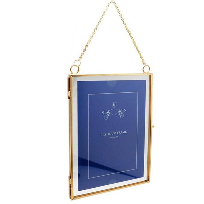 Винтажная металлическая рамка 2 фото 15x20 см золото