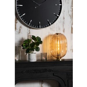 Clayre & Eef 6GL2992 Держатель для чайных ламп стеклянный серый круглый 8x10 см