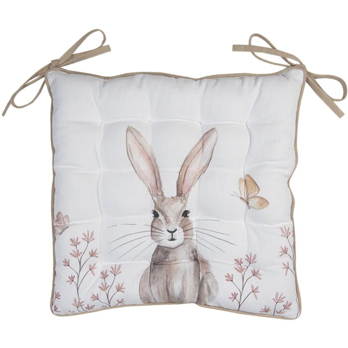 Подушка для стула с поролоном 40x40 см бежевая REB29