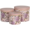 Шляпная коробка (набор из 3) Ø 20x17 - Ø 17x15 - Ø 14x13 см розовая 64742