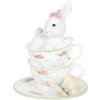 Украшение кролик в чашке 12x12x15 см разноцветный 6PR3139