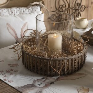 Clayre & Eef REB01 Скатерть 100x100 см бежевый кролик