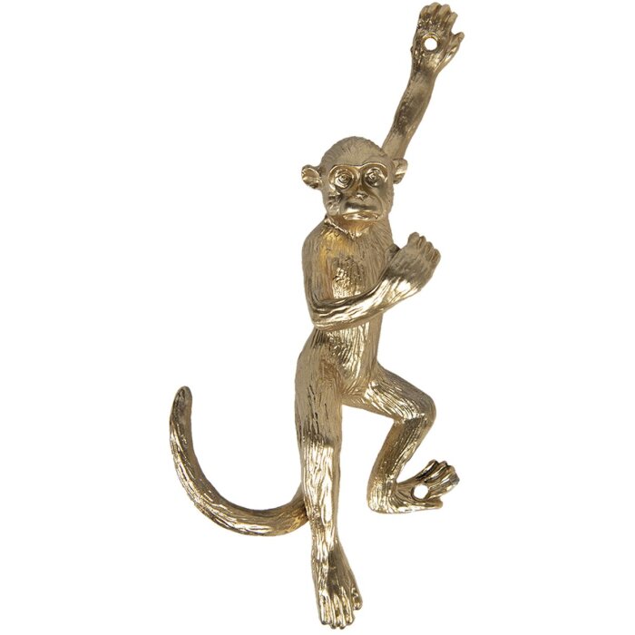 Крючок настенный Clayre & Eef 6Y4168 Обезьяна золото 8x6x19 см железный