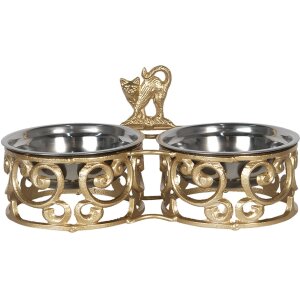 Clayre & Eef 6Y3486GO Миска для корма собака-кошка...