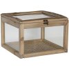 Clayre & Eef 6H1919 Ящик для хранения коричневое дерево стекло 30x30x21 см