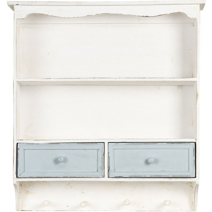 Настенная полка Clayre & Eef 56x13x60 см белая 5H0465