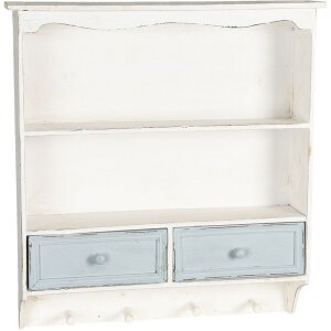 Настенная полка Clayre & Eef 56x13x60 см белая 5H0465