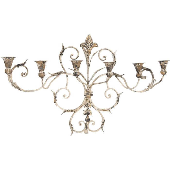 Настенное украшение подсвечник 82x15x48 см бежевый 50416