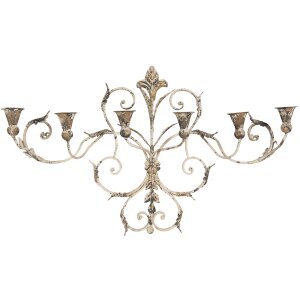 Настенное украшение подсвечник 82x15x48 см бежевый 50416