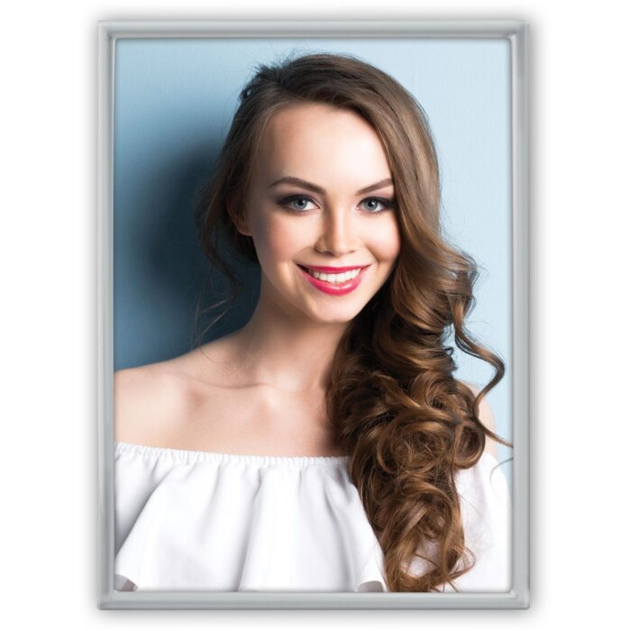 Металлическая фоторамка Silvia 13x18 см серебристая глянцевая