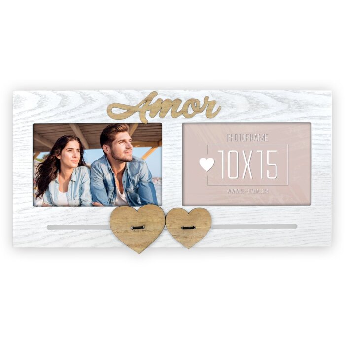 ZEP Doppelrahmen Amor 2 Fotos 10x15 cm Holz 34,5x17 cm
